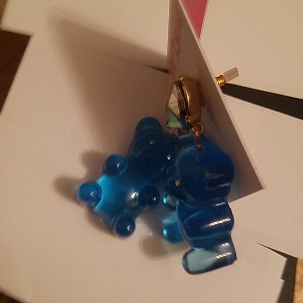 Betsey Johnson gummy bear blue large earr… - Picture 3 of 3